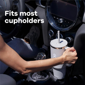 Hydro Flask Travel Tumbler 40 oz flexible straw for versatile sipping.