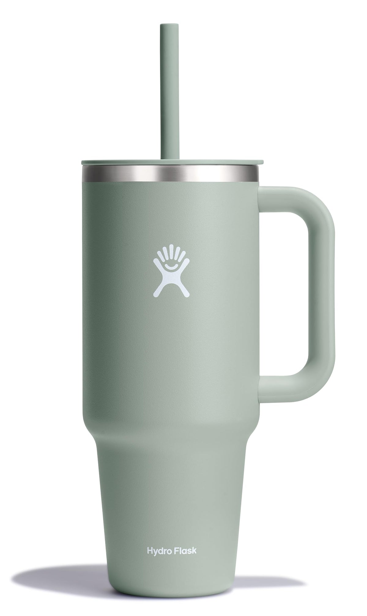Hydro Flask Travel Tumbler with Handle and Straw in Agave for easy on the go sipping