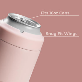 HydroJug Standard Can Cooler Dusty Rose, non-slip rubber base keeps surfaces clean and steady.