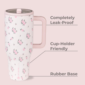 HydroJug Traveler ambidextrous lid enables effortless use from either side