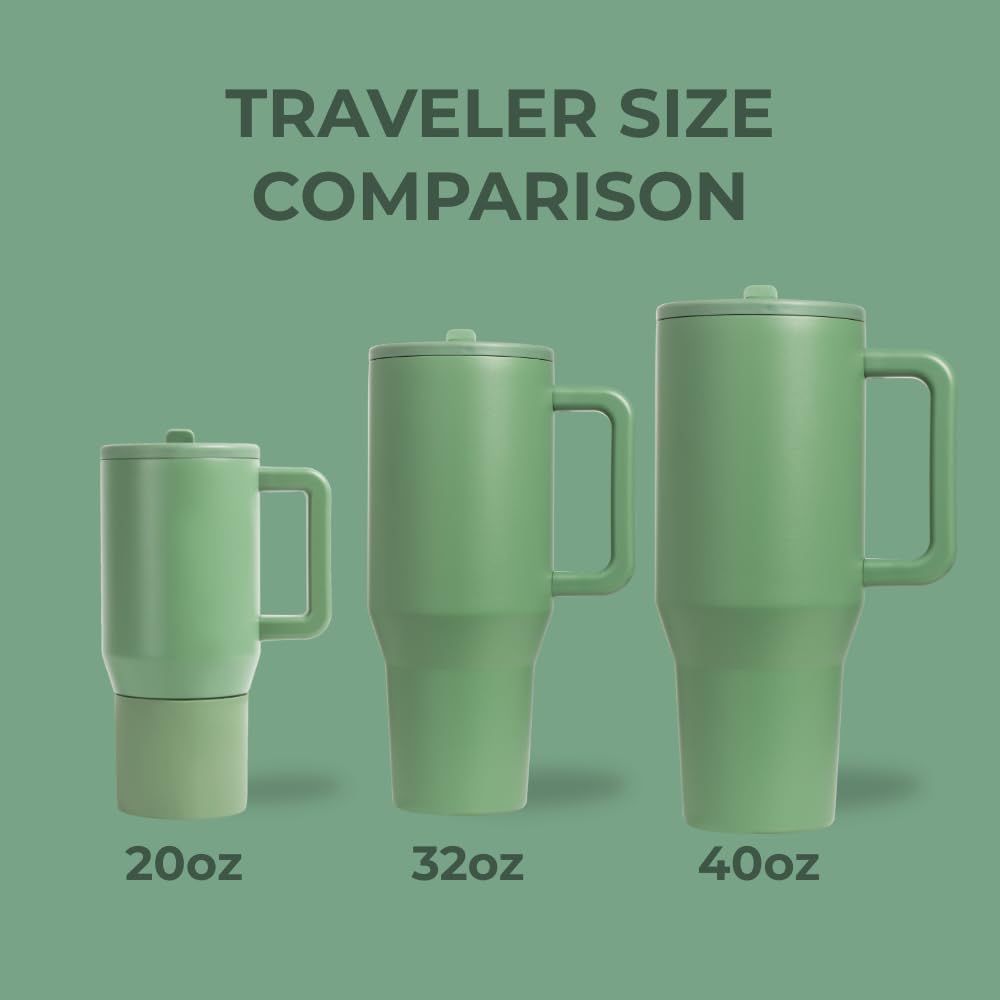 HydroJug Traveler stainless steel insulation preserves hot or cold drinks.