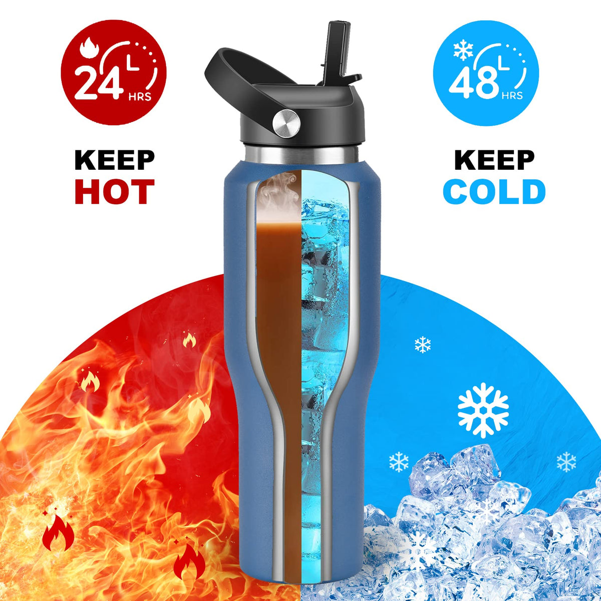 HYDROWION 40oz bottle with flex cap for beach and hiking adventures.