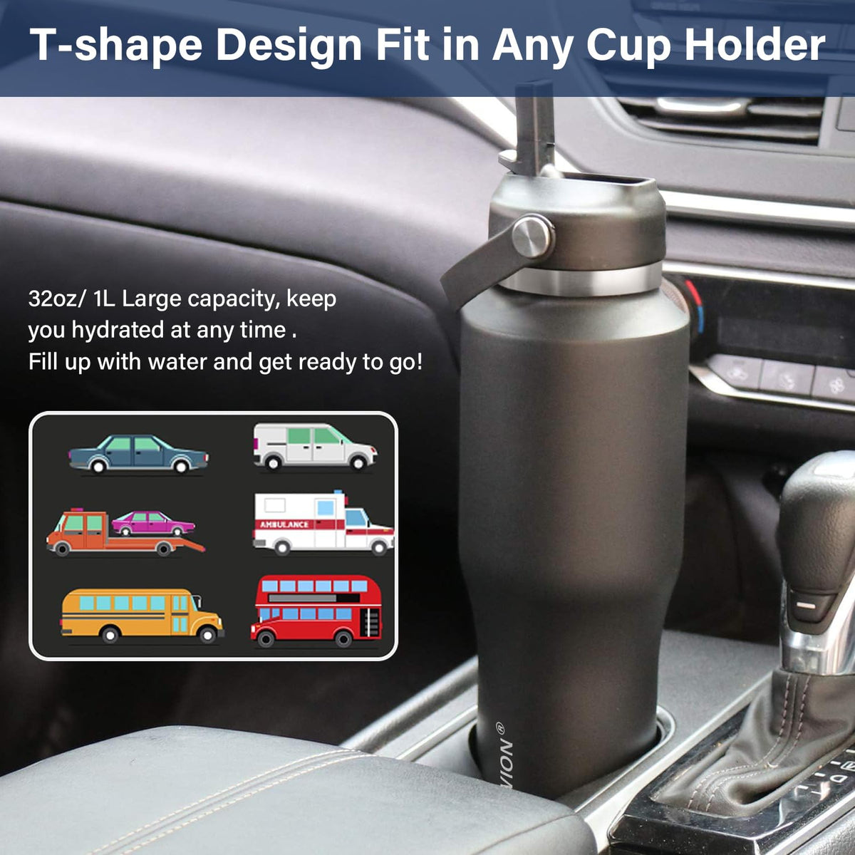 HYDROWION spout lid with flip cap for hot beverages on the move