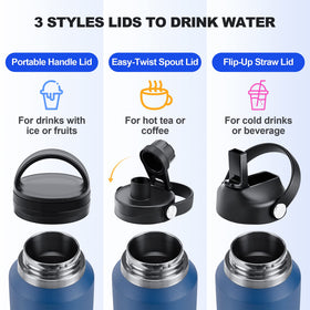 HYDROWION straw lid includes dust cover to keep spout clean.