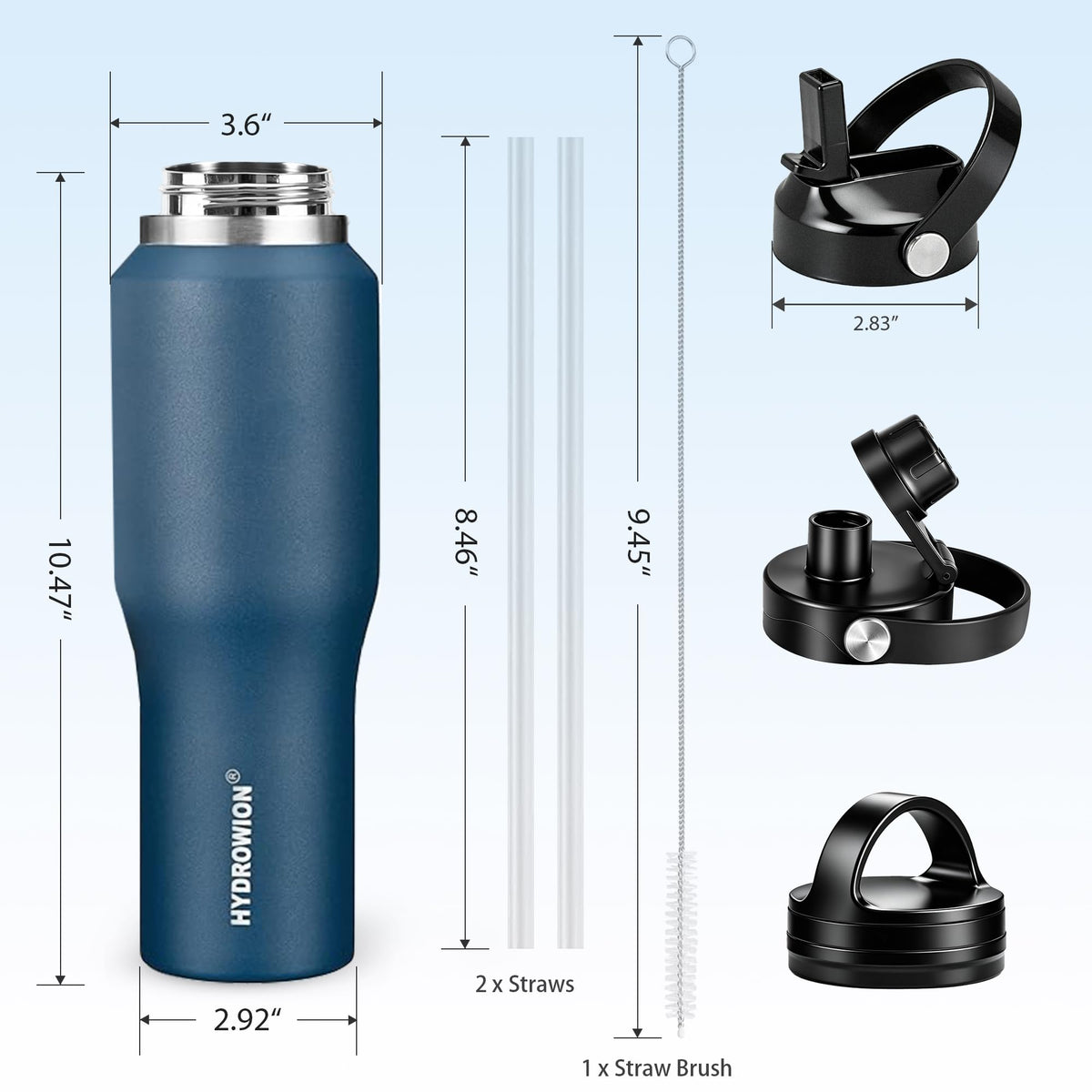 HYDROWION three lids offer versatile use for biking and hiking.