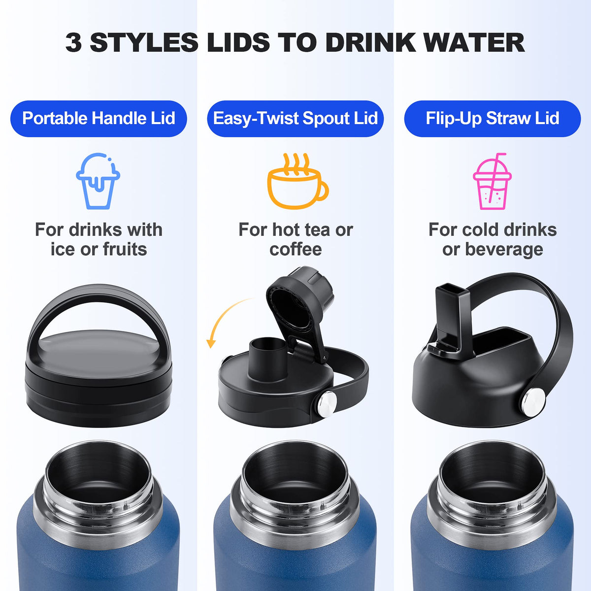 HYDROWION vacuum-insulated keeps drinks cold up to 48 hours