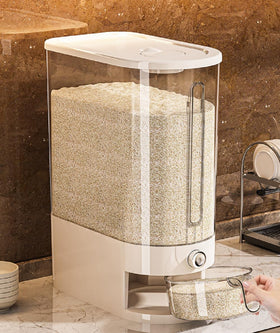 HYMIC Large Rice Dispenser front view showing clear capacity and modern design