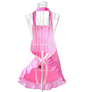Hyzrz cotton pink apron, easy to clean and comfortable to wear