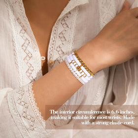 iaovueby clay bead bracelet set provides stretch-fit accessories