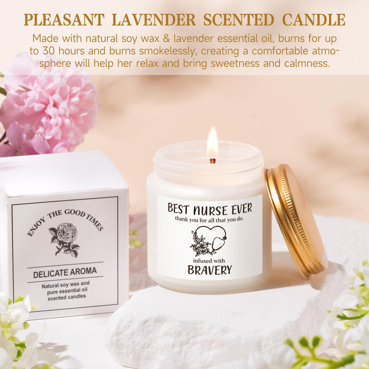 iAOVUEBY gift card accompanies the thoughtful nurse gift set.