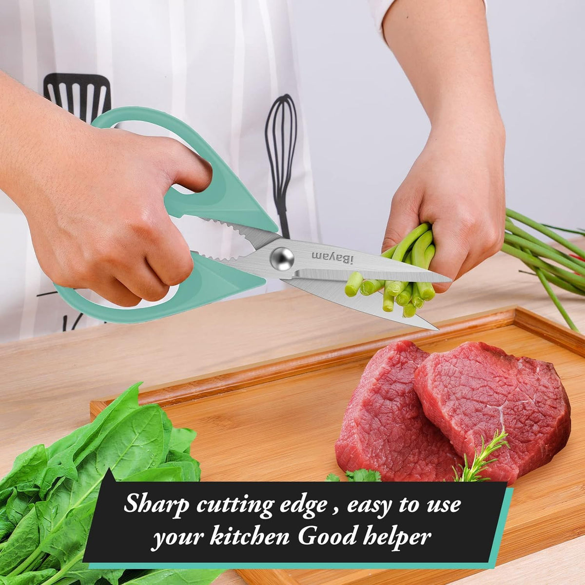 iBayam all-purpose scissors function as nutcracker or lid lifter.