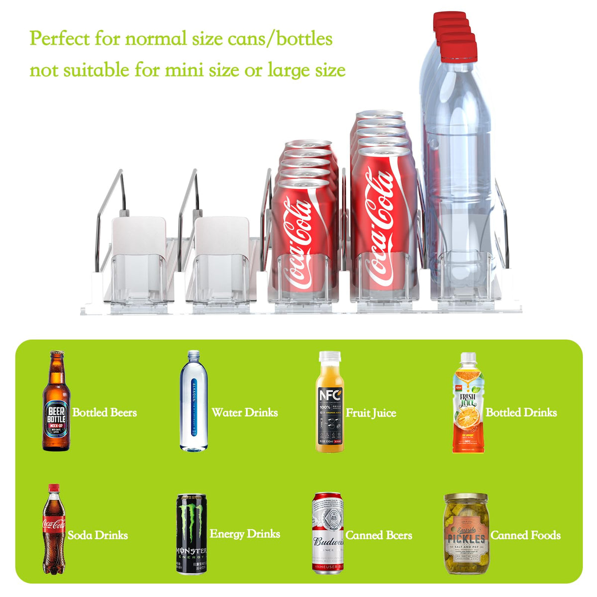 IBORING drink organizer with integrated pusher enables automatic replenishment