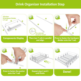 IBORING drink organizer supports wide fridge compatibility with adjustable width