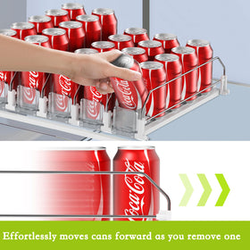 IBORING fridge dispenser highlights the front-face pusher for easy restocking.