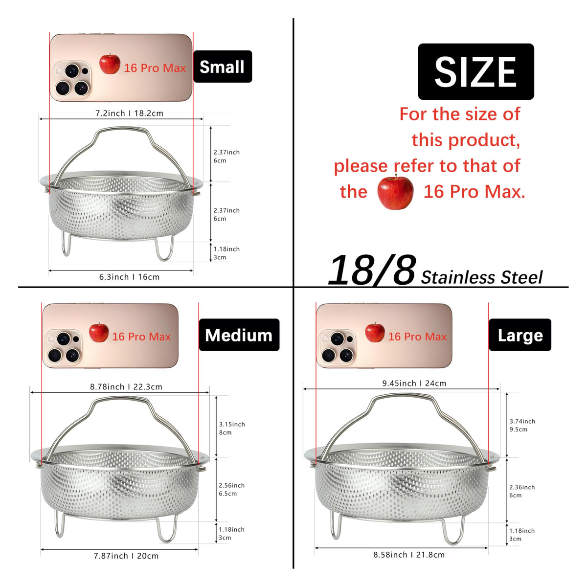 ICEICE steamer basket placed in pot as Instant Pot accessory for even steaming