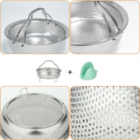 ICEICE steamer basket for vegetables and dumplings keeps flavors intact.