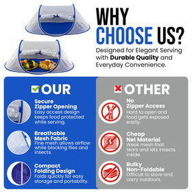Iconikal jumbo mesh tent folded flat for compact storage after camping or picnics.