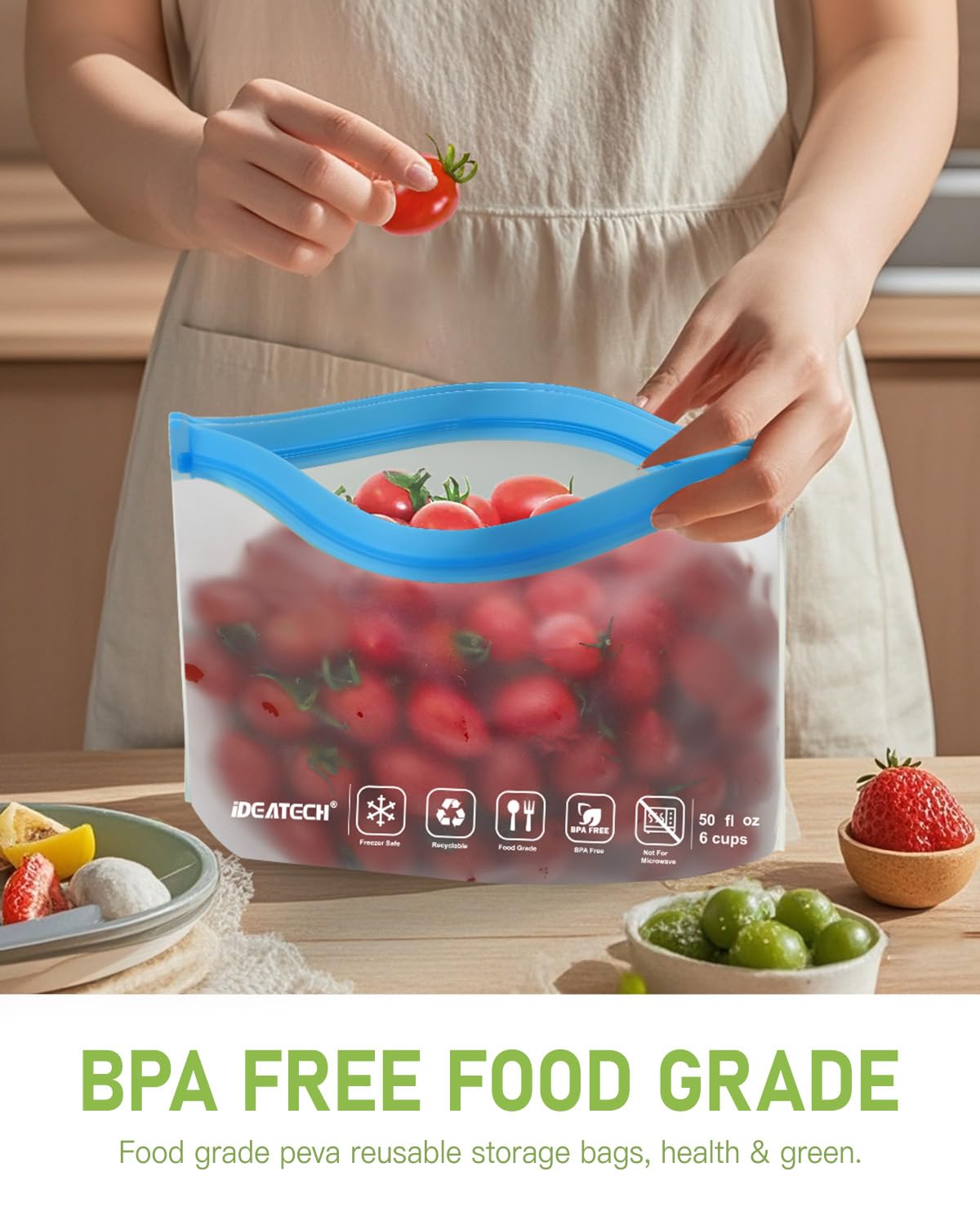 IDEATECH sandwich size bags ideal for snacks and prep