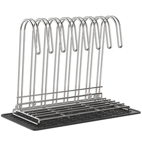 IDEATECH reusable bag rack with drying mat front view showing efficient air-drying on a clean counter