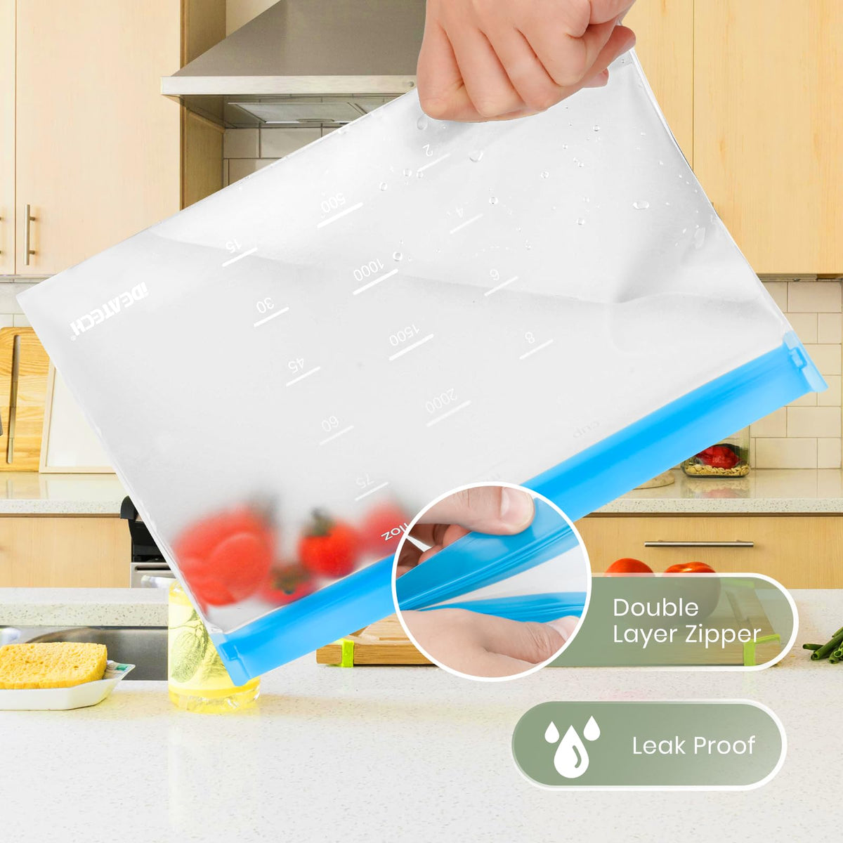 IDEATECH sturdy PEVA bags in multicolor for everyday storage and travel use.