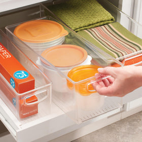 iDesign bin measures 16x6x5 inches for versatile storage.