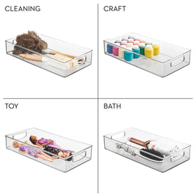 iDesign Easy-Grip Handles Bin easy to pull from shelves