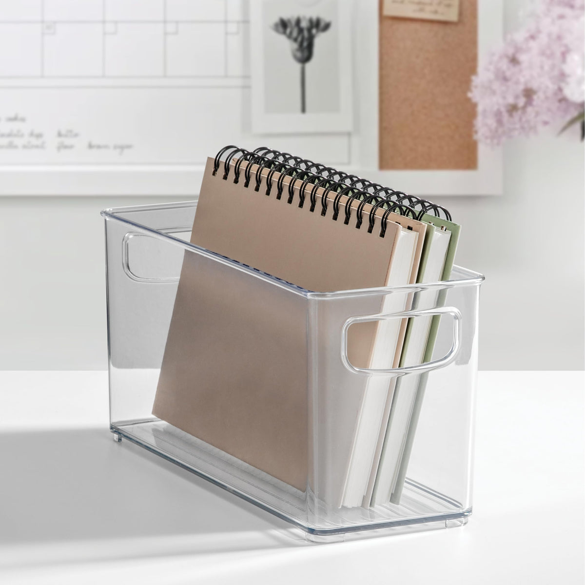 idesign Linus bin dimensions 10x4x5 fits standard shelves.