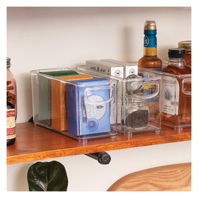 idesign Linus bin in fridge narrow profile saves space on shelves.