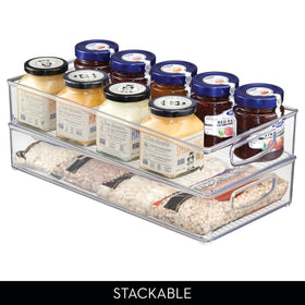 iDesign spice and wraps organizer bin keeps spices tidy and within reach.