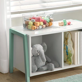 iDesign Stackable Bin stacked two-high to maximize vertical storage