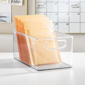 iDesign Stackable Bin designed for under-sink storage in compact spaces