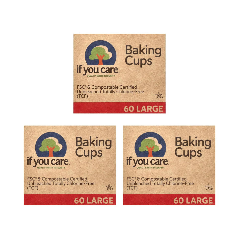 If You Care pack shot of FSC unbleached large baking cups for eco-friendly baking