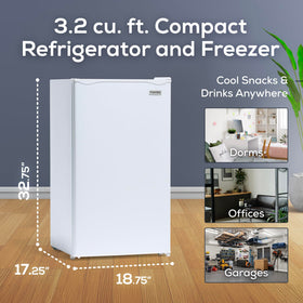 Igloo mini fridge with freezer, shelves close-up, organized storage for snacks.