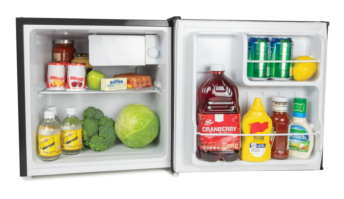 Igloo slide-out shelves storage keeps cans neatly organized.