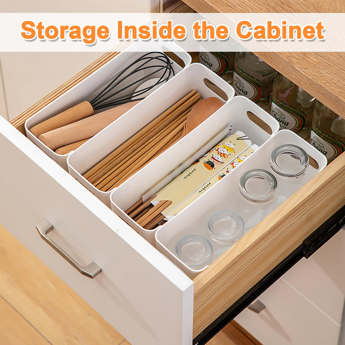 IGUOCY compact 10-inch organizer fits standard cabinets without crowding.