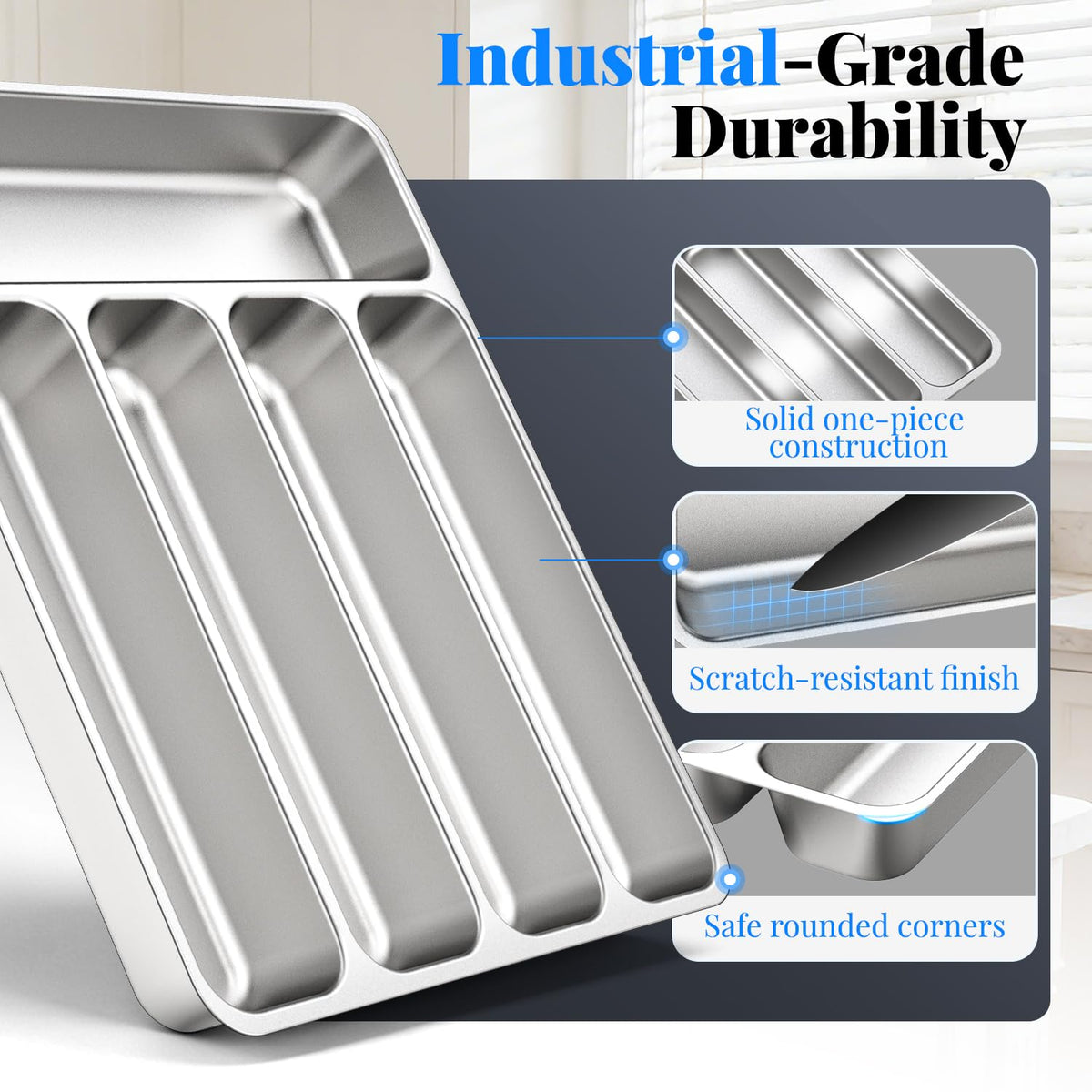 IKOCO satin-finish drawer organizer adds sleek look while keeping items organized