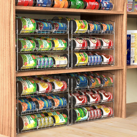 Simple Houseware stackable can organizer rack chrome finish with anti-slip feet provides sturdy support.