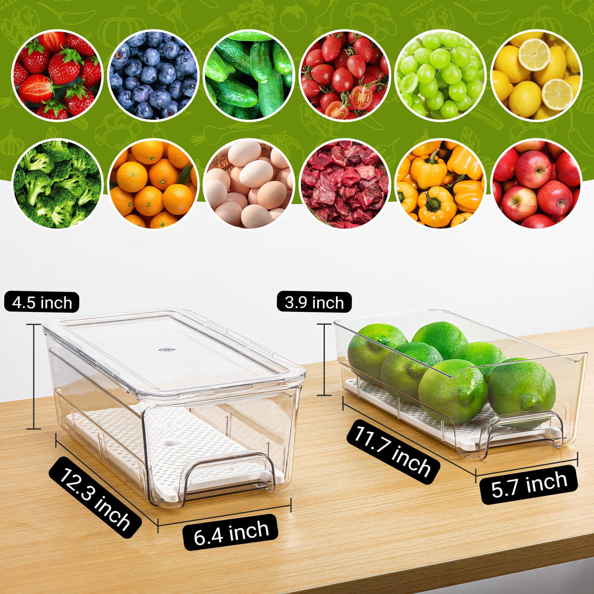Imncya clear stackable drawer bins maximize vertical fridge space and visibility