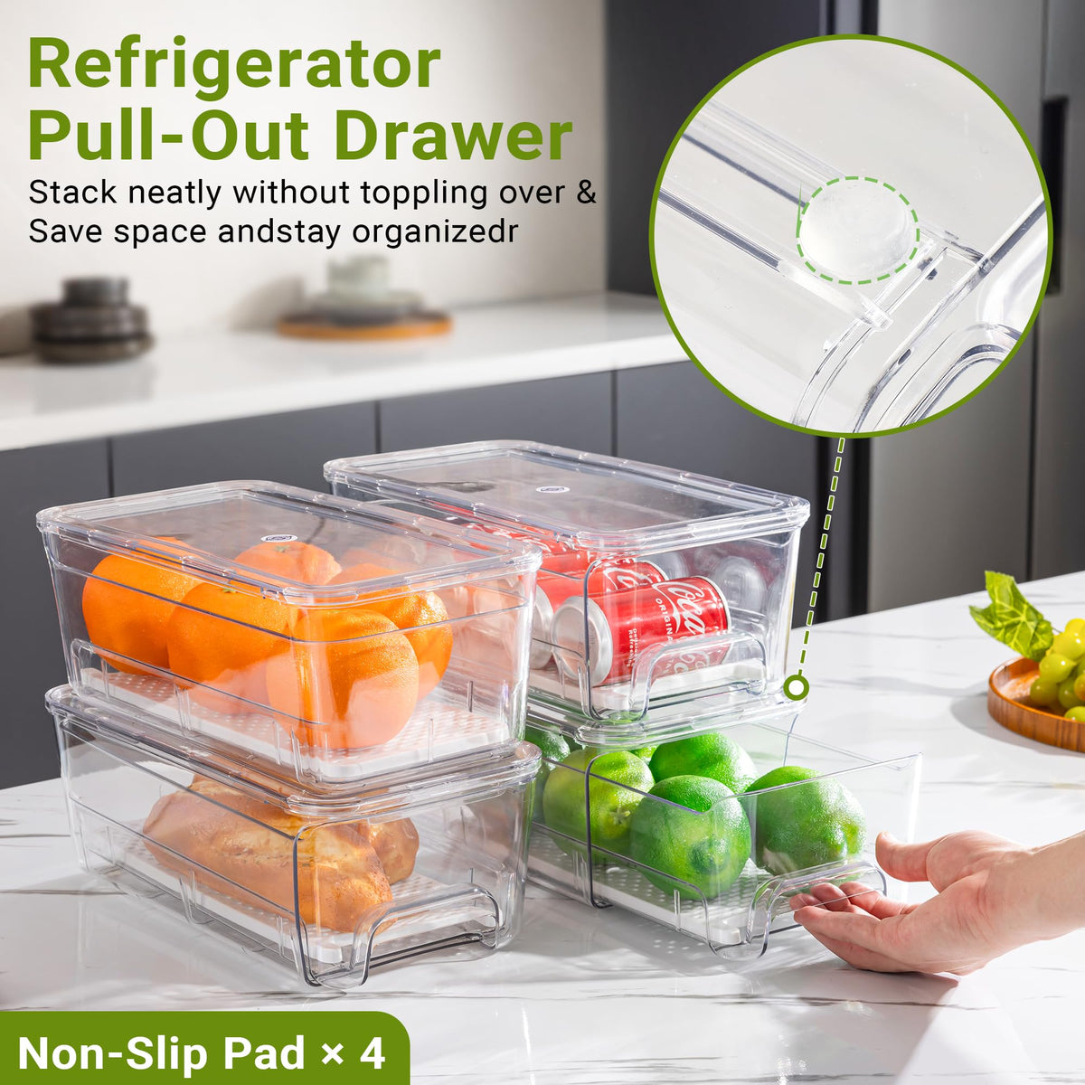Imncya drainage design bins drain moisture for fresher produce after washing
