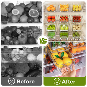 Imncya food-grade PET bins offer durable odorless storage across fridge and pantry