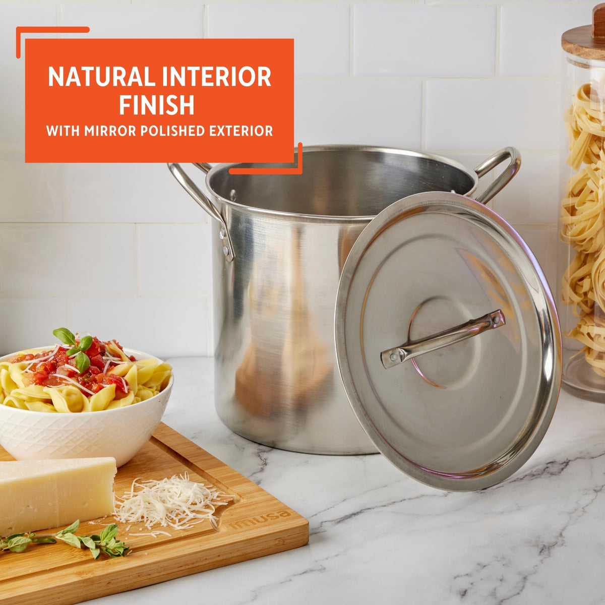 Imusa stock pot with mirror-polished exterior adds modern style to everyday cooking