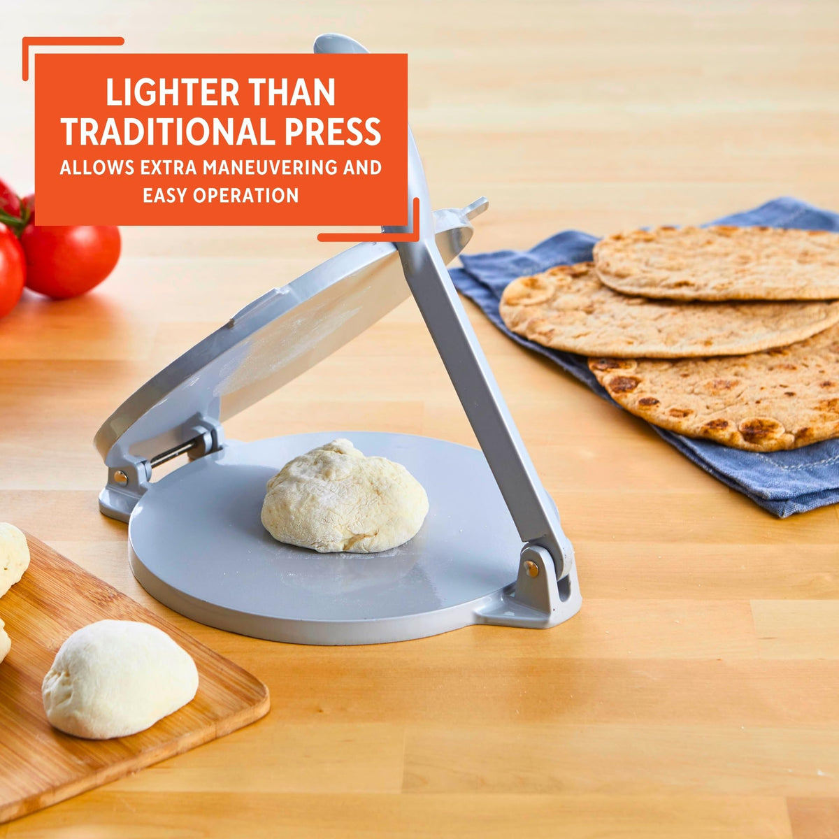 IMUSA MEXI-86005 dough to tortilla process in action.