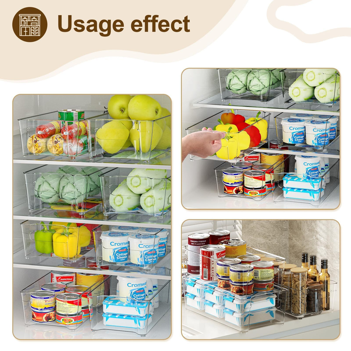 Incostar-pantry-clear-bin-condiments-dairy maintains neat pantry storage.