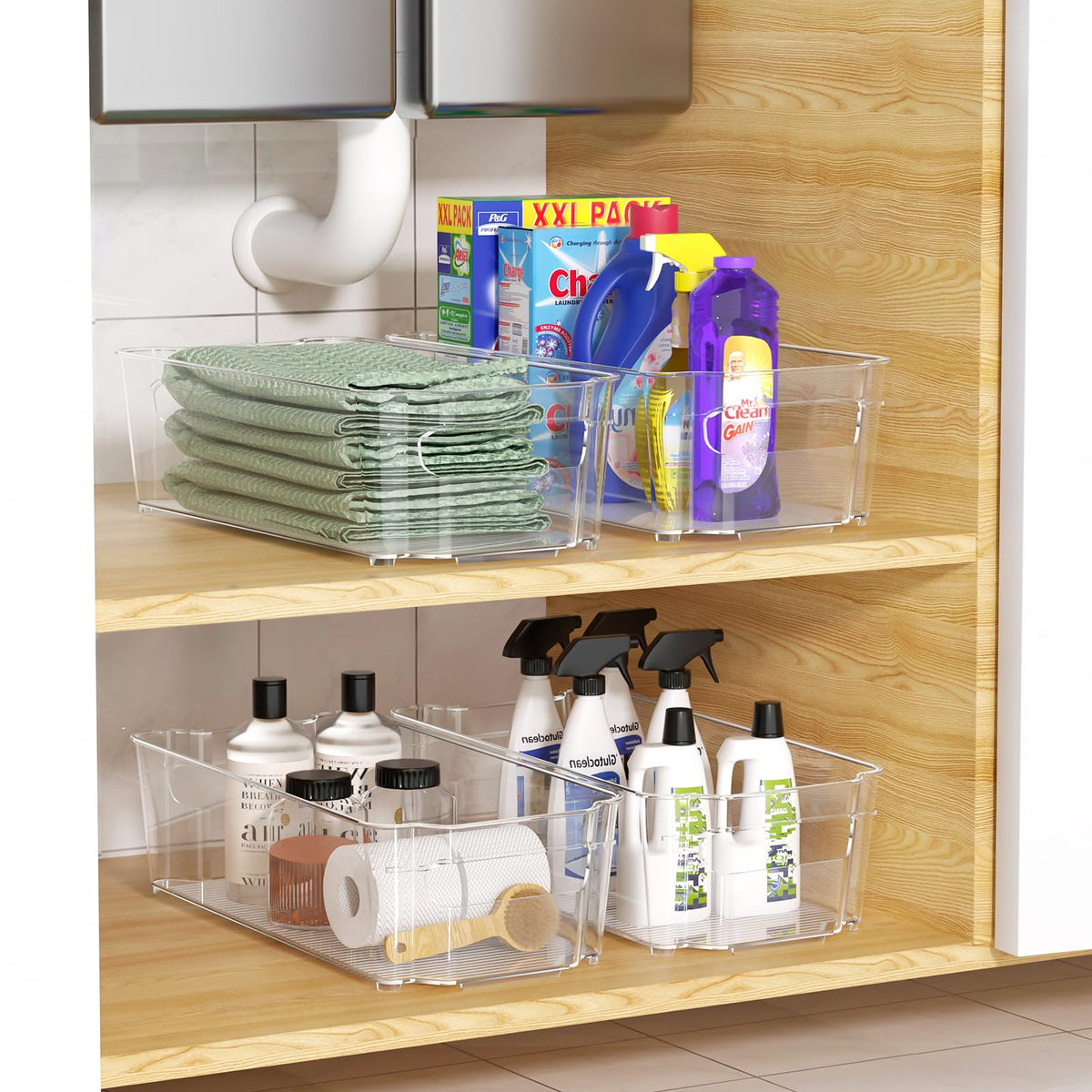 Incostar transparent fridge bins help label items for faster shopping.