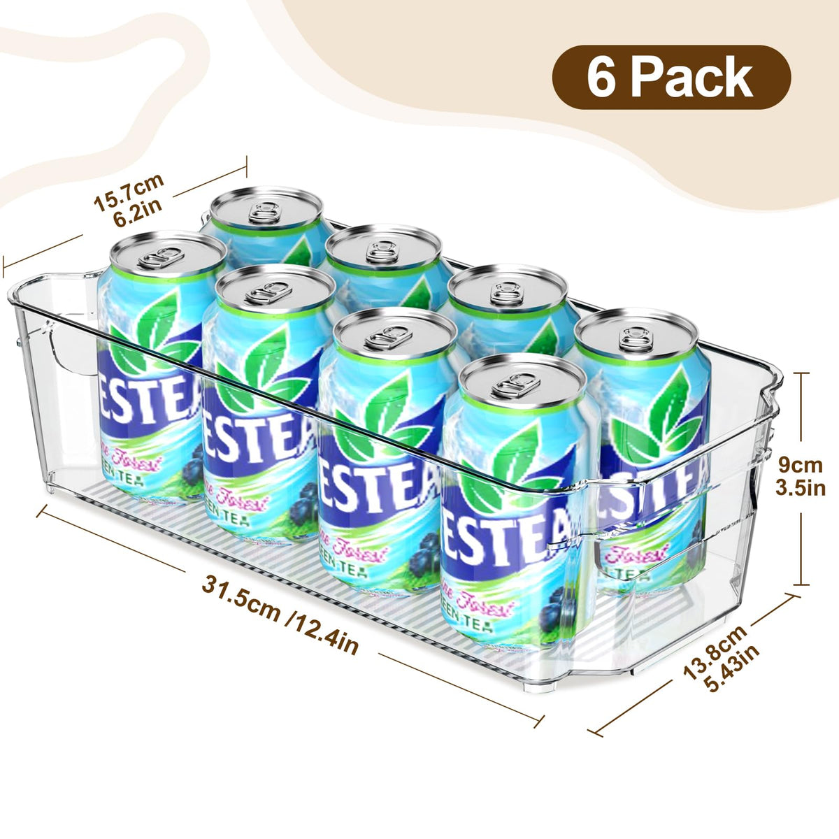 Incostar-fridge-bin-side-handles-clear enables easy sliding and lifting.