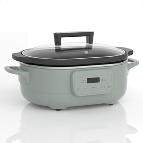 INDY VAC 6-Quart Slow Cooker control panel with programmable settings for flexible meal timing.