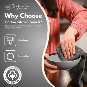 Infinitee Xclusives 100% ring-spun cotton towels deliver ultra-soft feel and strong absorbency.