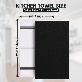 Infinitee Xclusives premium kitchen towels with dobby weave for refined texture.