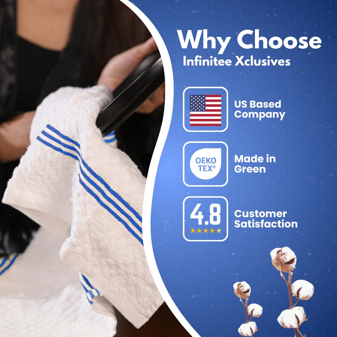 Infinitee Xclusives six-pack kitchen towels; value set for multi-use cleanups.