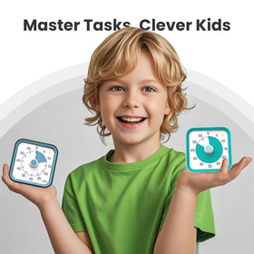 InfPokid visual timer on kids’ desk aids time awareness during homework.